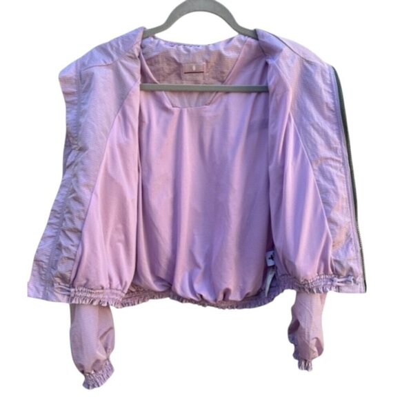 FREE PEOPLE Movement  Starting Lineup Windbreaker Bomber Purple Jacket Sml NWOT - Picture 13 of 15